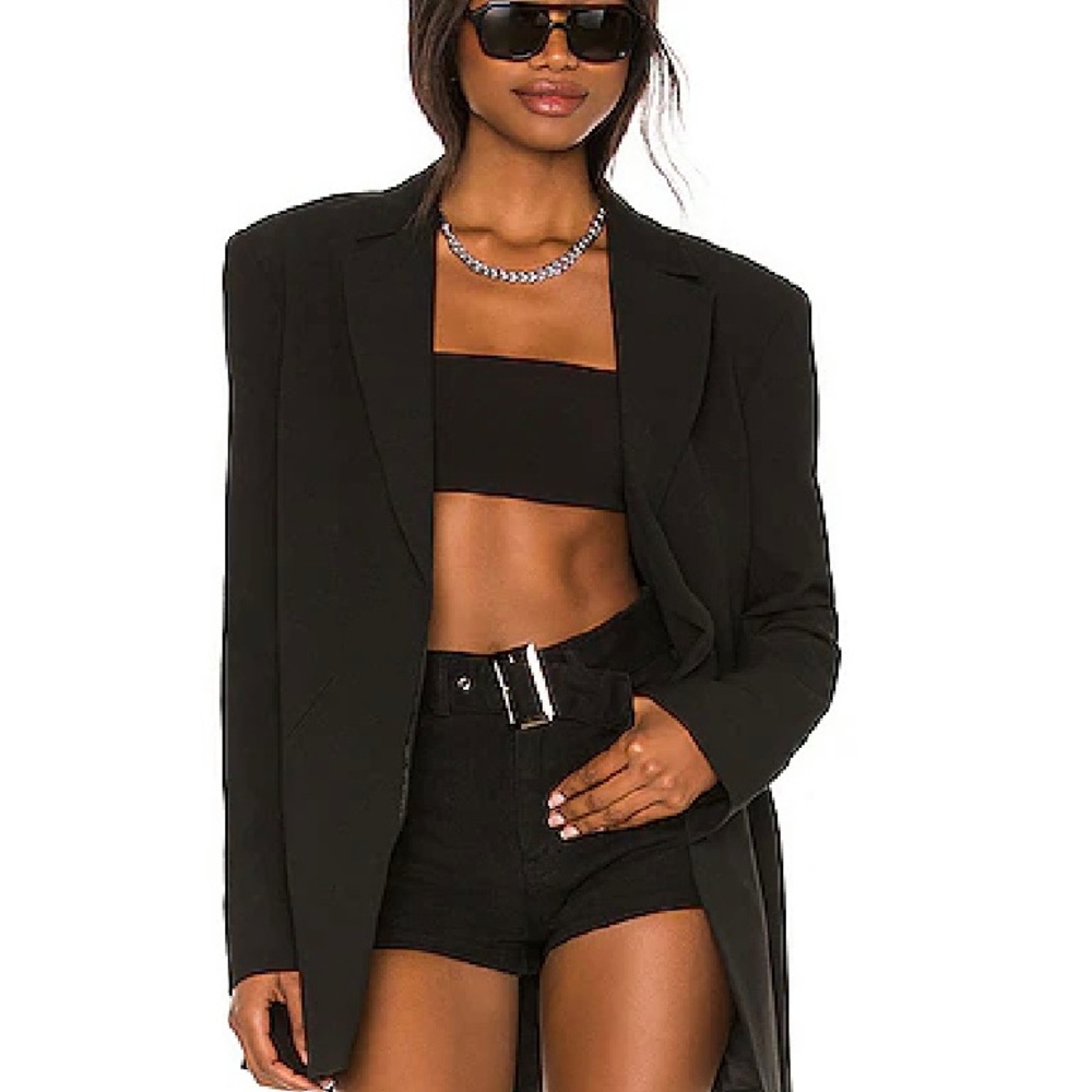 Superdown X Revolve Black Belted Short Shorts - image 1